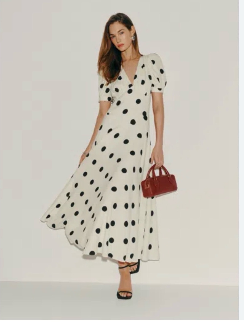 Reformation Naira Dress Pluto Polka Dot - Size 8